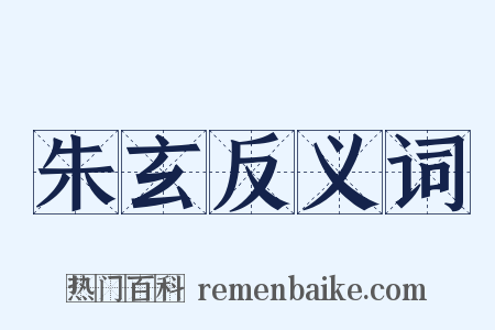 朱玄反义词是什么意思的图片